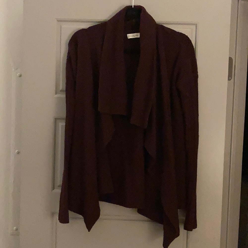 Burgundy Open Cardigan